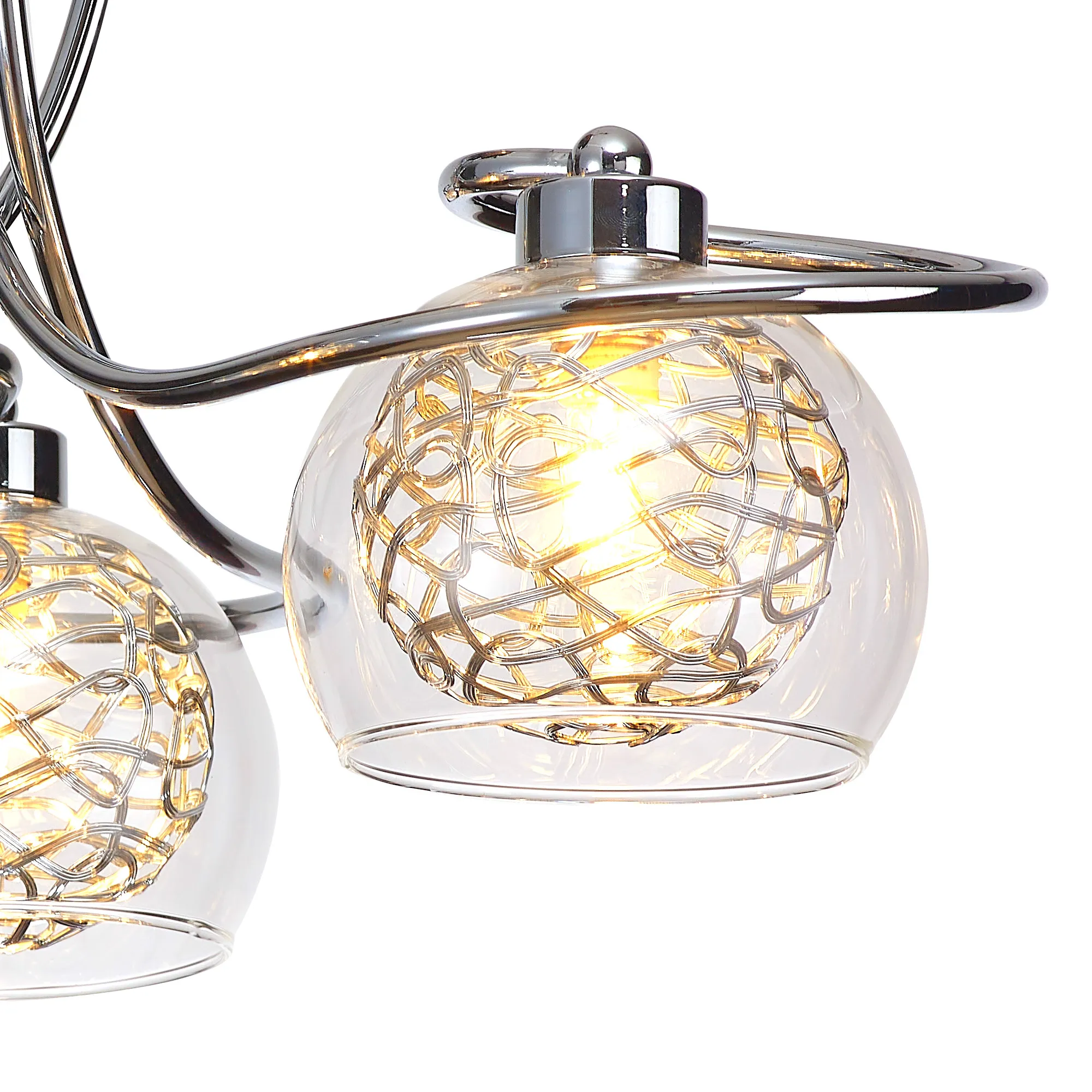 Talia Glass Semi Ceiling 3 Light Polished Chrome D0837  Deco Talia